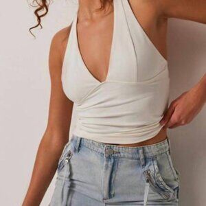 NEW FREE PEOPLE have it all halter top in white